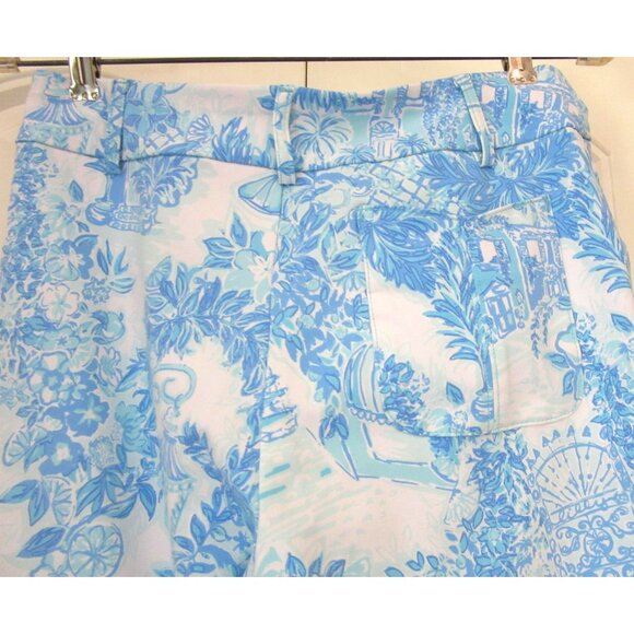 Lilly Pulitzer Luxletic 9” Bettina Bermuda Blue/White Shorts Size 4 - Picture 5 of 6